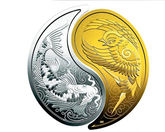 mint)首次推出由纯金币和纯银币二合一的「阴阳/鲤燕」产品,其设计